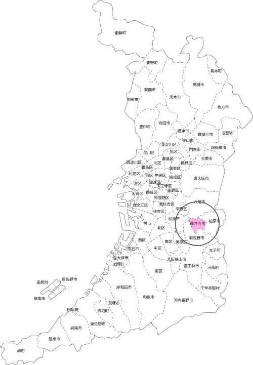 藤井寺市の古本買取LP買取はBOOKS CHANNEL の地図画像