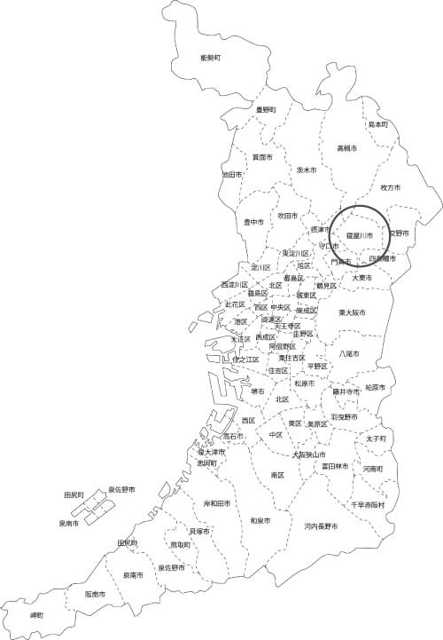 寝屋川市本買取|古本買取|LP買取:出張買取 Form の地図画像
