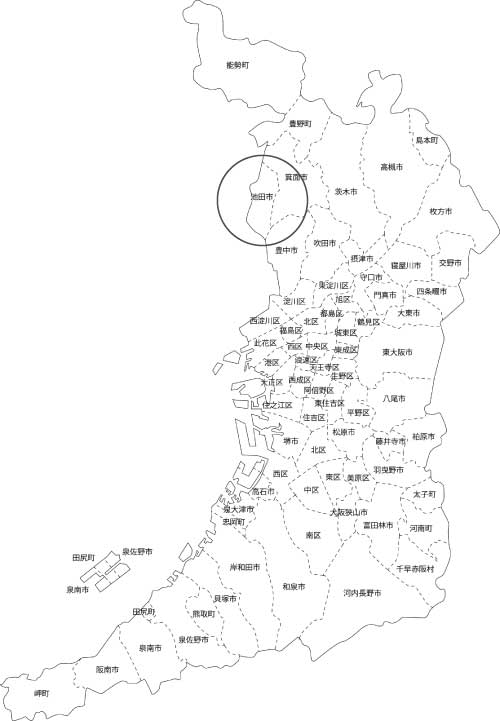 池田市の古本買取LP買取はBOOKS CHANNEL の地図画像