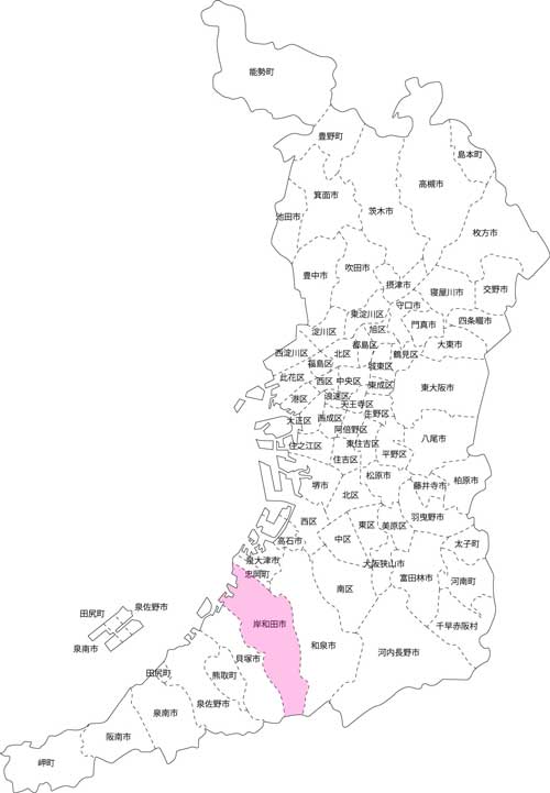 岸和田市の古本買取LP買取はBOOKS CHANNEL の地図画像